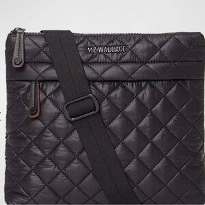 MZ Wallace Quilted Black Messenger Bag